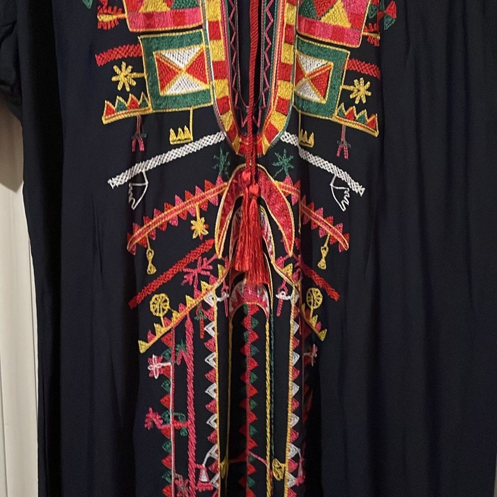 Embroidered Black Maxi Dress - Picture 6 of 8